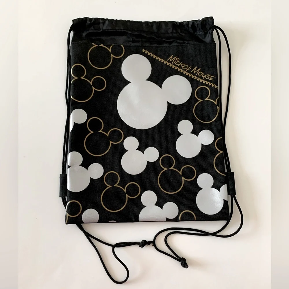 DISNEY Mickey Mouse Drawstring Travel Backpack and Lanyard Zippered Pouch